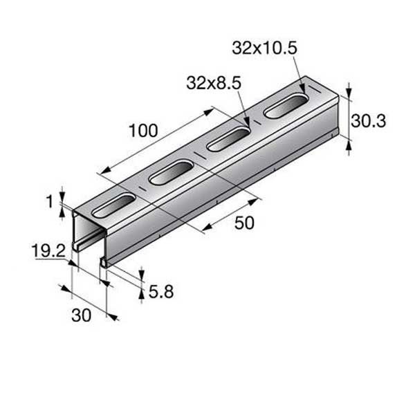 پروفیل فولادی گالوانیزه جی 30x20x1